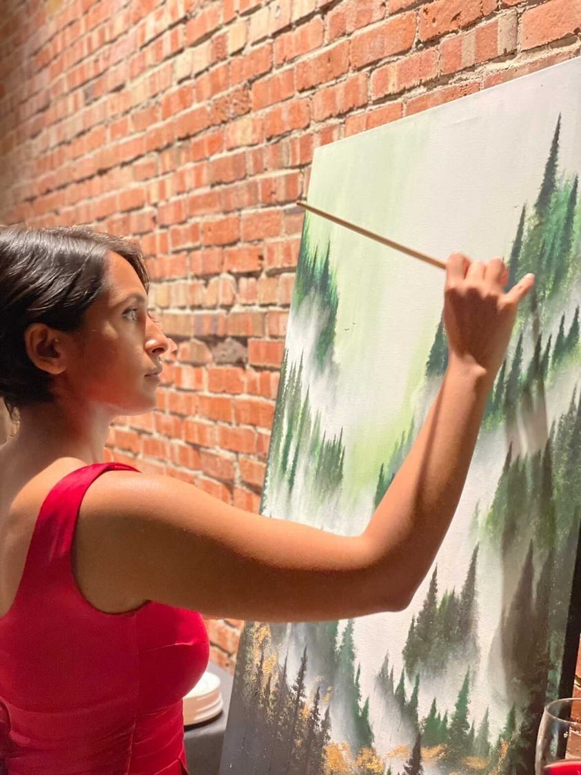 Bini Sebastian paints